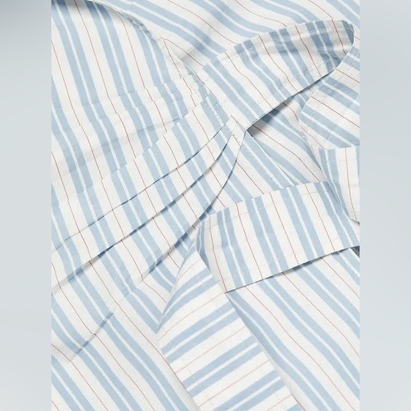 GANNI Striped belted organic cotton-poplin wrap midi dress size EU 32, US 2 - Picture 7 of 11